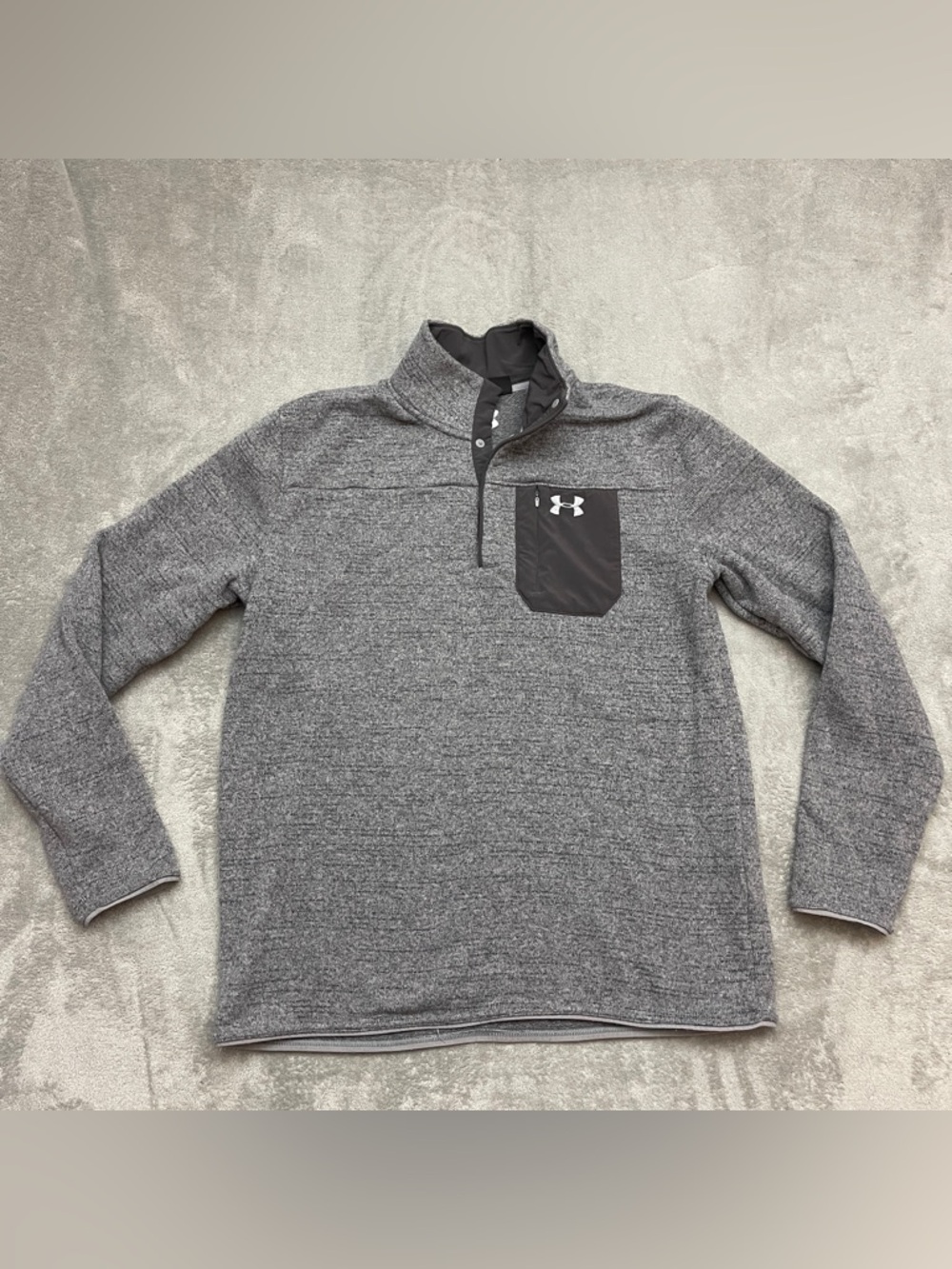 Under Armour Golf Cold Gear Loose Fit 1/4 Snap Pullover Mens XL Sweater Gray